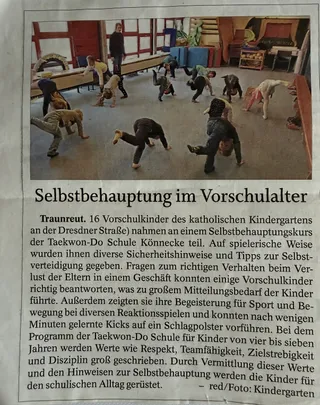 Zeitungsartikel „Selbstbehauptung im Vorschulalter", Traunreuter Anzeiger, Oktober 2017