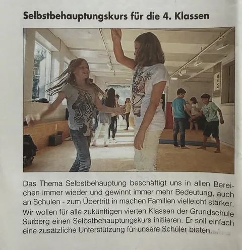 Gemeindeanzeiger Surberg, Nr. 8/17: Ankündigung des Selbstbehauptungskurses für die 4. Klassen