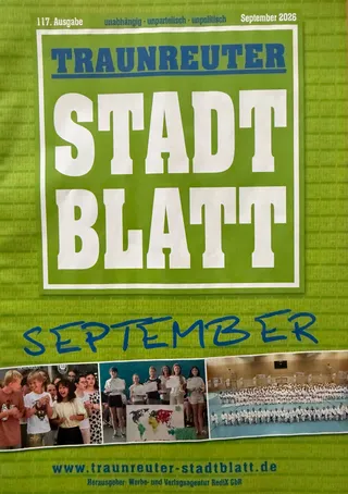 Titelseite des Traunreuter Stadtblatts, 117. Ausgabe, September 2026