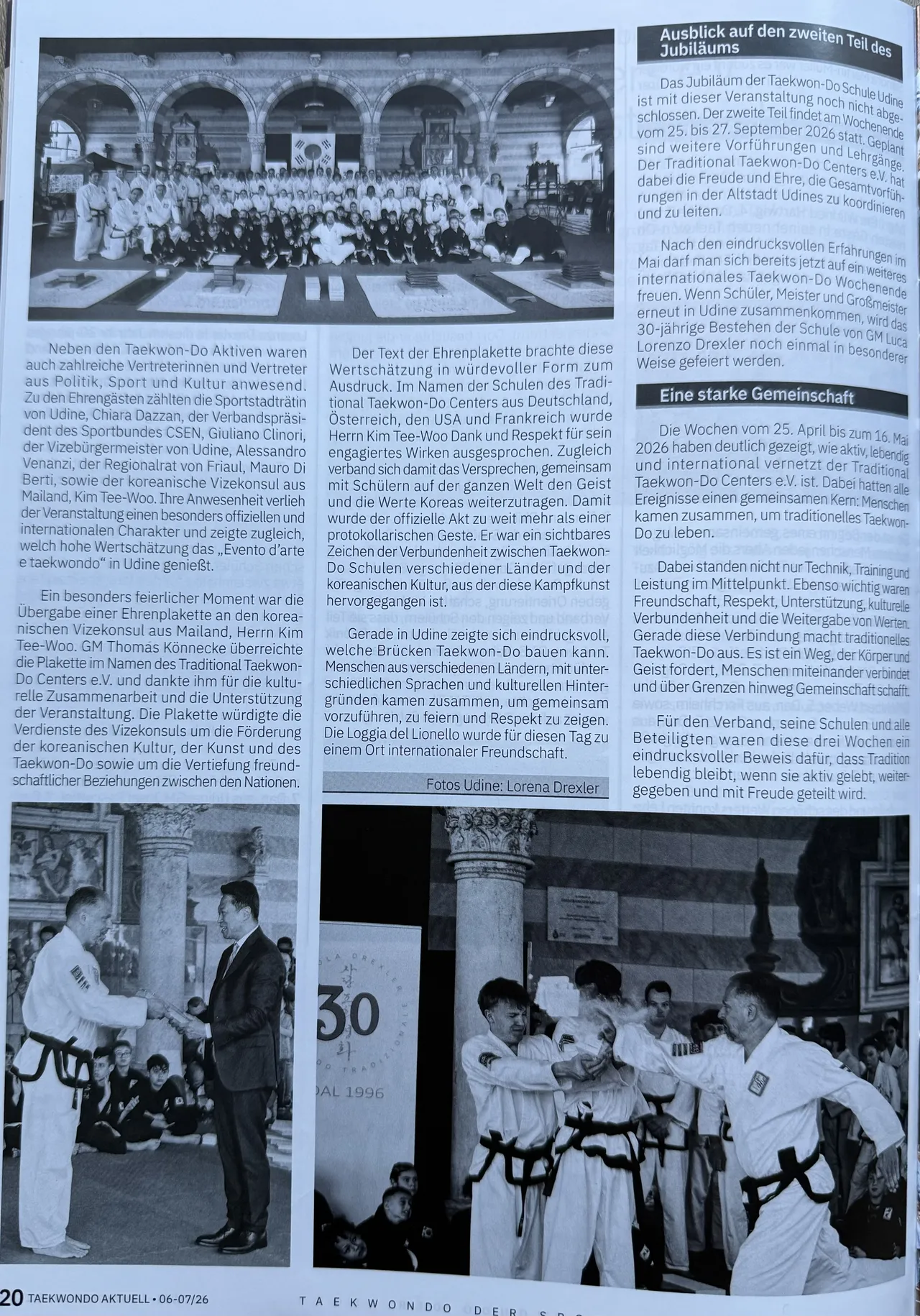 Artikelseite 20, Taekwondo Aktuell 06-07/2026: Ausblick auf den zweiten Teil des Jubiläums und Fazit
