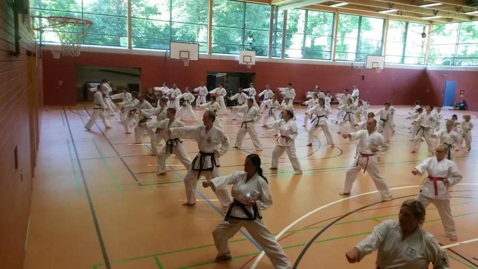 Teilnehmer mehrerer Taekwon-Do Schulen beim gemeinsamen Lehrgang in Bad Reichenhall