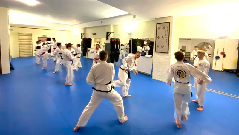 Erwachsenentraining bei Taekwon-Do Traunreut an den Schlagpolstern